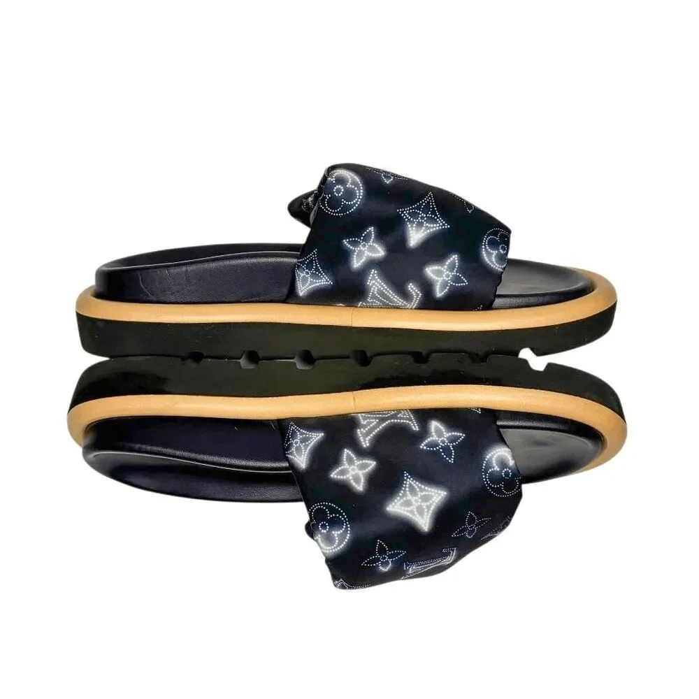 Louis Vuitton Pool Pillow Comfort Mule Slides EU 37 Marine Blue Monogram Flats